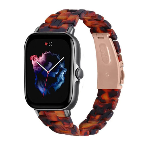 Metal Resin Strap, lava, on a watch, 3/4 front view