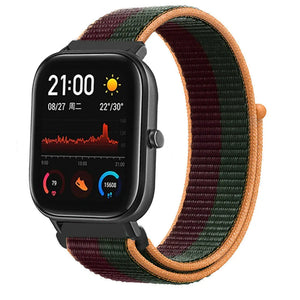 Nylon Strap, dark cherry, on a watch, 3/4 front view