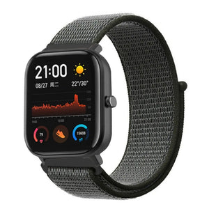Nylon Strap, green, on a watch, 3/4 front view