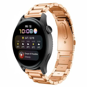 Steel Strap, rose gold, on a watch, 3/4 front view