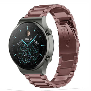 Steel Strap, bronze, on a watch, 3/4 front view