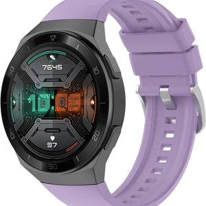 Silicone Strap, light purple, on a watch, 3/4 front view