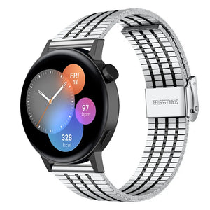 Fine Steel Strap, on a watch, 3/4 front view