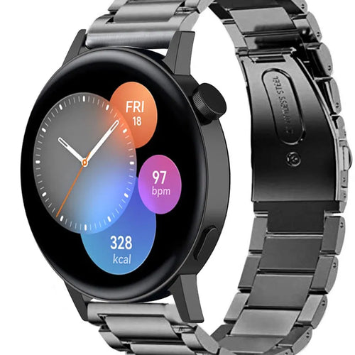 Titanium Strap, graphite, on a watch, 3/4 front view