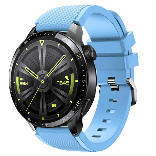 Twill Silicone Strap, on a watch, 3/4 front view