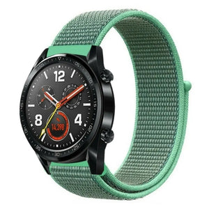 Nylon Strap, mint, on a watch, 3/4 front view