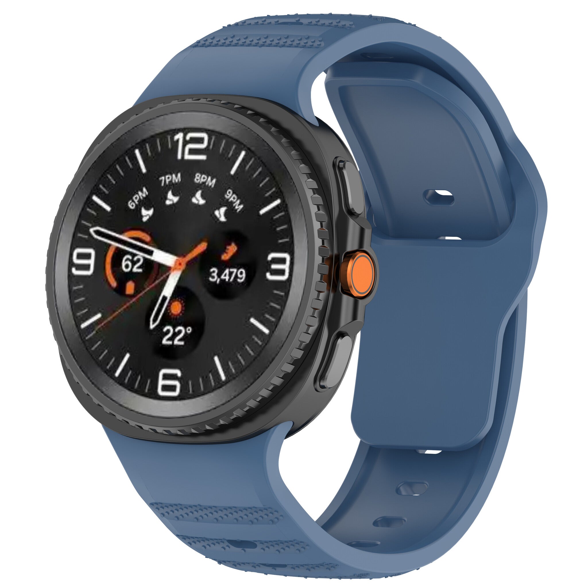 Samsung Galaxy Watch 9 - 44mm Outdoor Silicone Strap (Grey-Blue)
