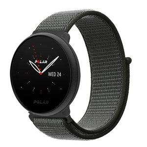 Nylon Strap, green, on a watch, 3/4 front view