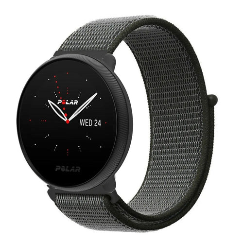 Nylon Strap, green, on a watch, 3/4 front view