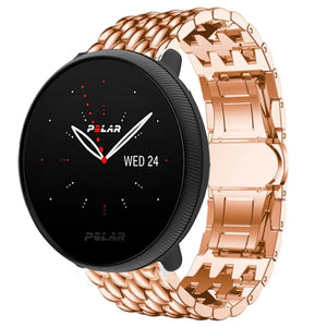 Steel Dragon Strap, rose gold, on a watch, 3/4 front view
