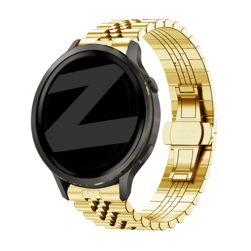 Steel Strap 'Jubilee', gold, on a watch, 3/4 front view