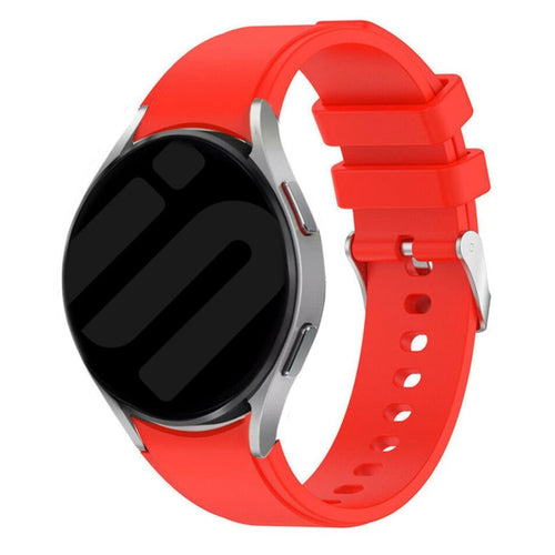 Silicone Strap 'Perfect Fit', bright red, on a watch, 3/4 front view