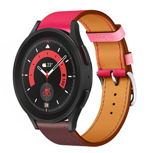 Leather Strap 'Duo', on a watch, 3/4 front view