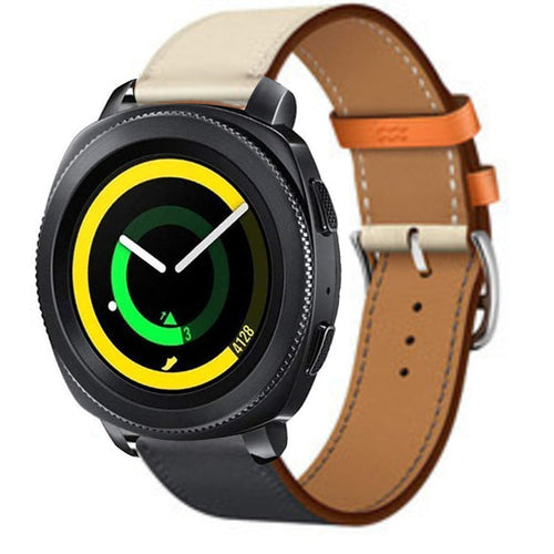 Leather Strap 'Duo', on a watch, 3/4 front view