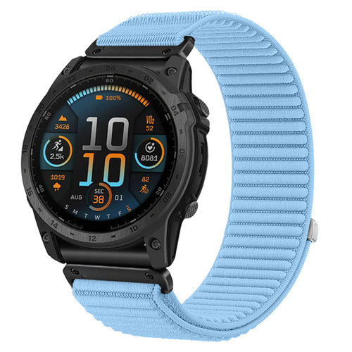 Garmin Descent Mk3(i) - 43mm Wave Nylon Strap (Light Blue)