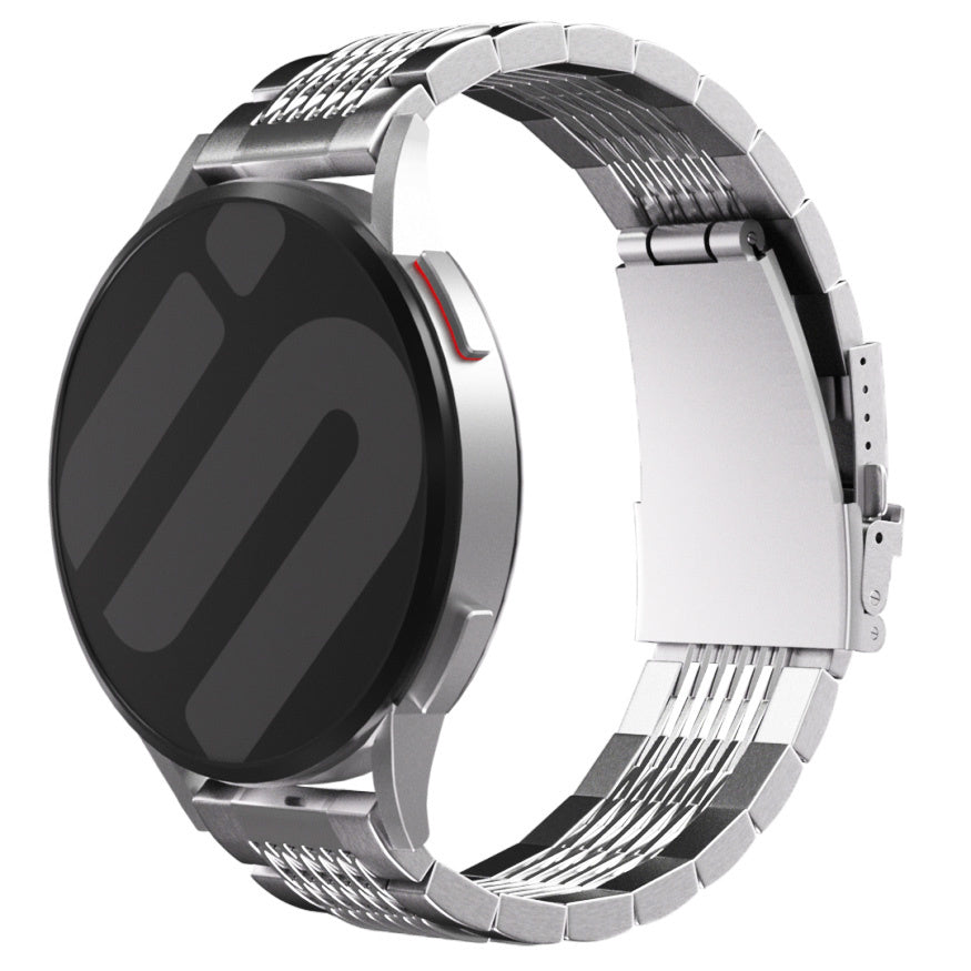 Garmin Forerunner 255 Luxury Steel Link Strap (Silver)