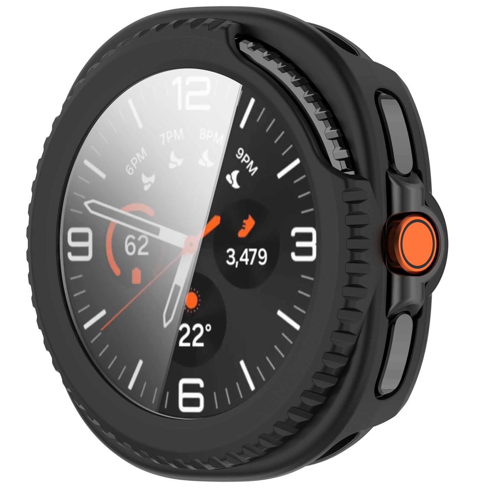 Samsung Galaxy Watch 8 Classic Hard Case with Glass (Black)