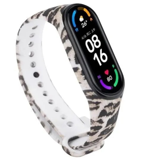 Silicone Leopard Strap, on a watch, 3/4 front view