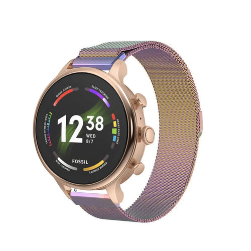 Milanese Strap, on a watch, 3/4 front view