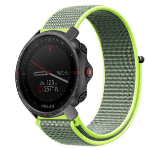 Nylon Strap, fluorescent, on a watch, 3/4 front view