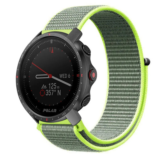 Nylon Strap, fluorescent, on a watch, 3/4 front view