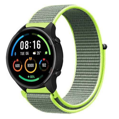 Nylon Strap, fluorescent, on a watch, 3/4 front view