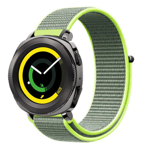 Nylon Strap, fluorescent, on a watch, 3/4 front view