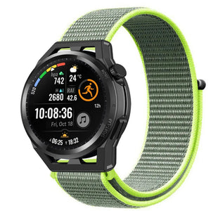 Nylon Strap, fluorescent, on a watch, 3/4 front view