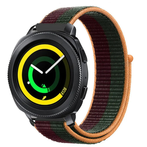 Nylon Strap, dark cherry, on a watch, 3/4 front view