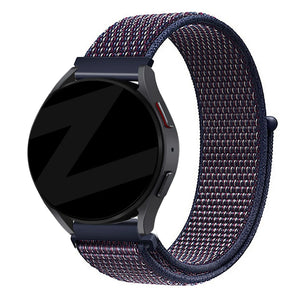 Nylon Loop Strap, indigo, on a watch, 3/4 front view