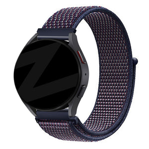 Nylon Loop Strap, indigo, on a watch, 3/4 front view
