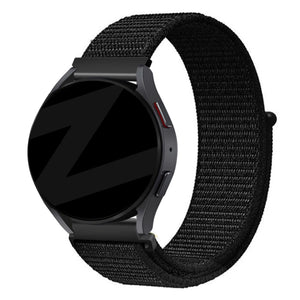 Nylon Loop Strap, black, on a watch, 3/4 front view