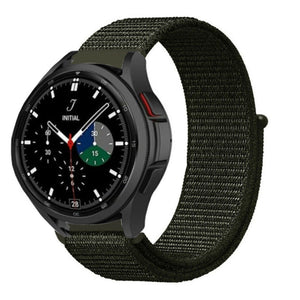 Nylon Strap, dark green, on a watch, 3/4 front view