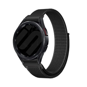 Nylon Strap 'One Push', black, on a watch, 3/4 front view