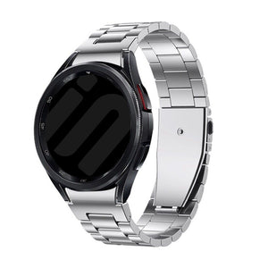 Steel Strap 'One Push', silver, on a watch, 3/4 front view