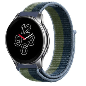 Nylon Strap, moss green, on a watch, 3/4 front view
