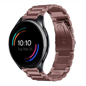 Steel Strap, bronze, on a watch, 3/4 front view