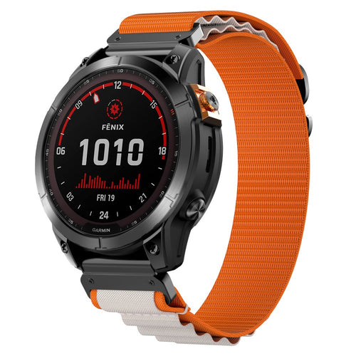Garmin Fenix 7 Alpine Nylon Strap (Orange/Beige)