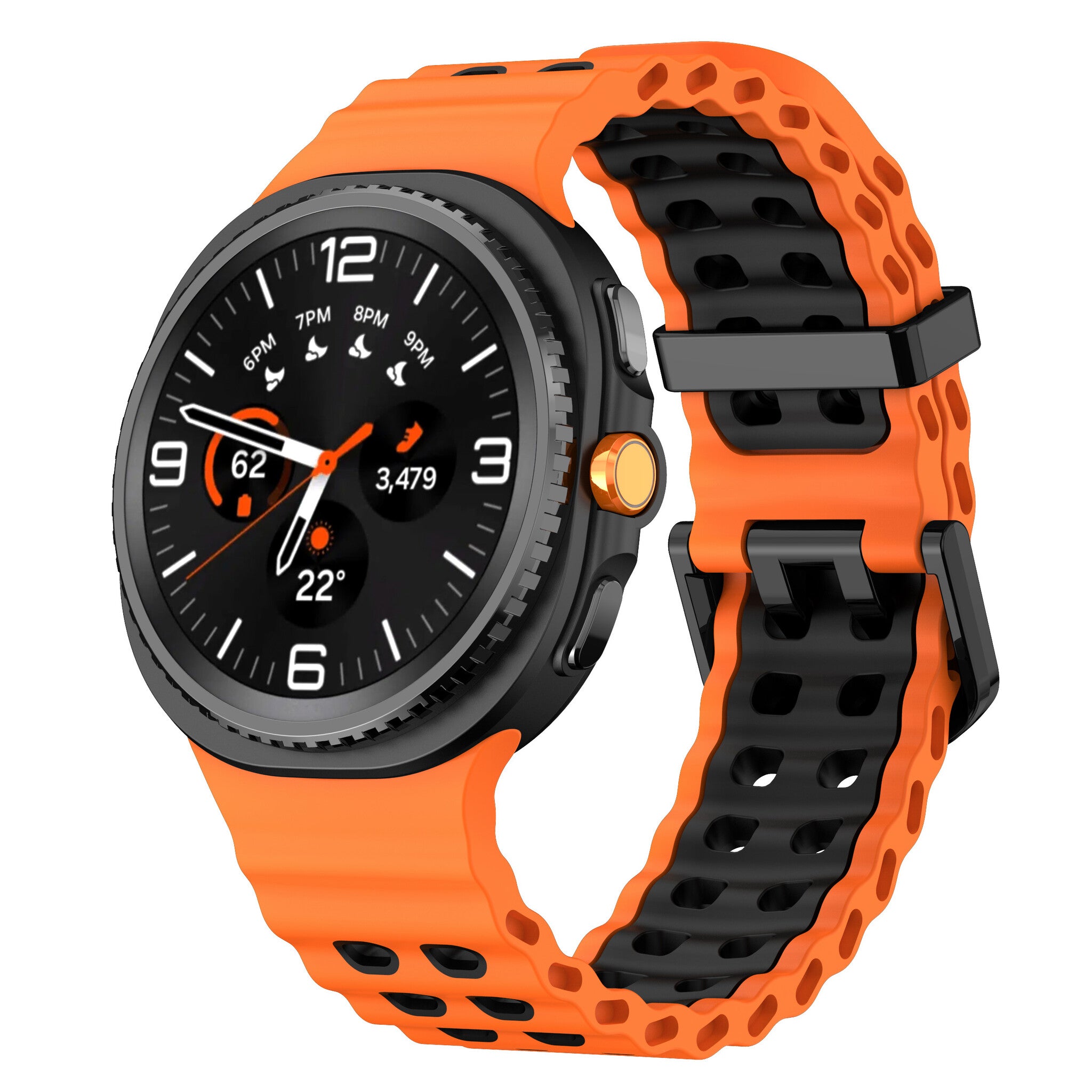Samsung Galaxy Watch 9 - 44mm Ocean Strap (Orange/Black)