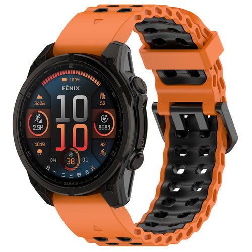 Garmin Fenix 5x / 6x Wave Sport Strap (Orange/Black)