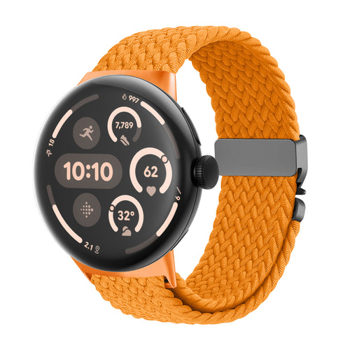 Google Pixel Watch 3 - 45mm Braided Strap with P-Buckle (Orange)