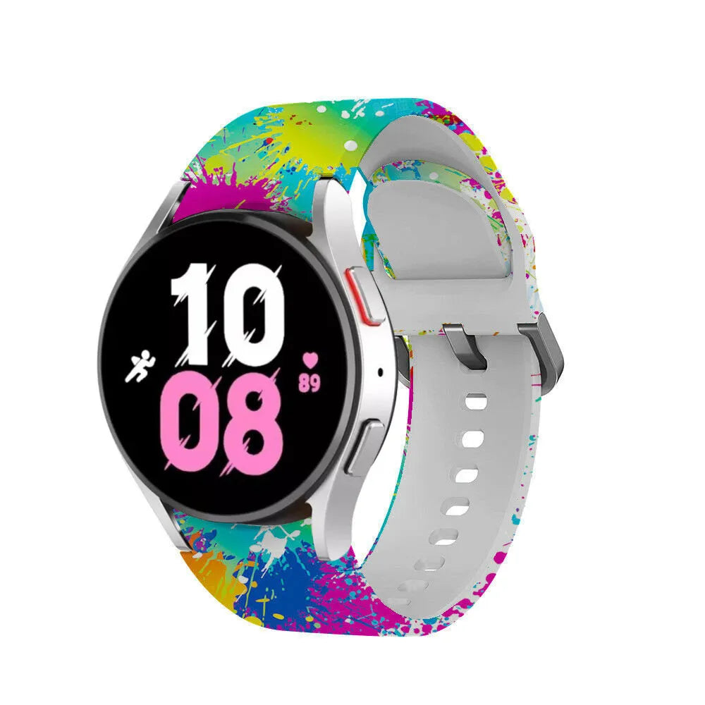 Print Silicone Strap, on a watch, 3/4 front view