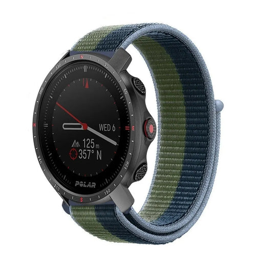 Nylon Strap, moss green, on a watch, 3/4 front view