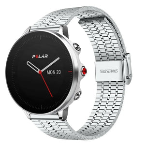 Fine Steel Strap, silver, on a watch, 3/4 front view