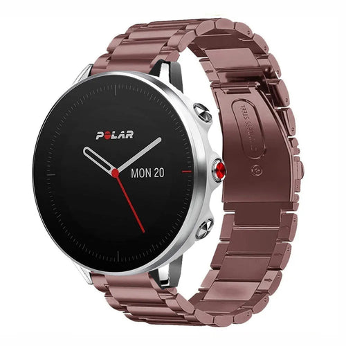Steel Strap, bronze, on a watch, 3/4 front view