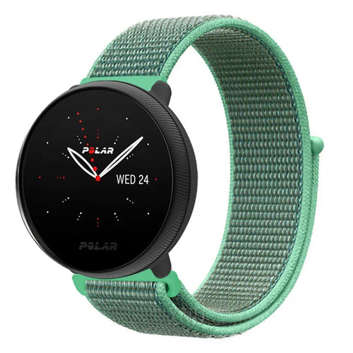 Nylon Strap, mint, on a watch, 3/4 front view