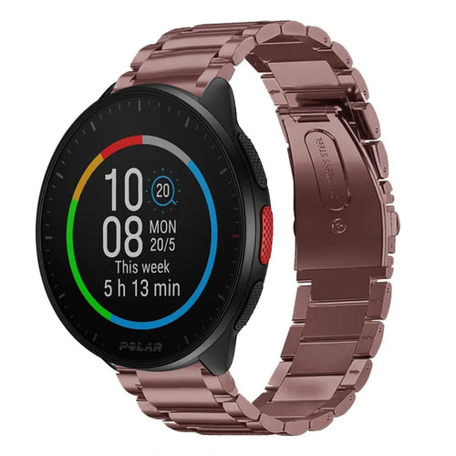 Steel Strap, bronze, on a watch, 3/4 front view