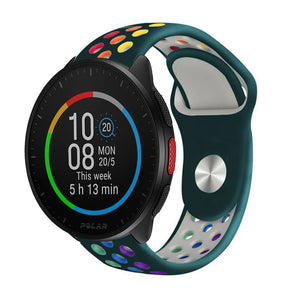 Silicone Sport Strap, on a watch, 3/4 front view