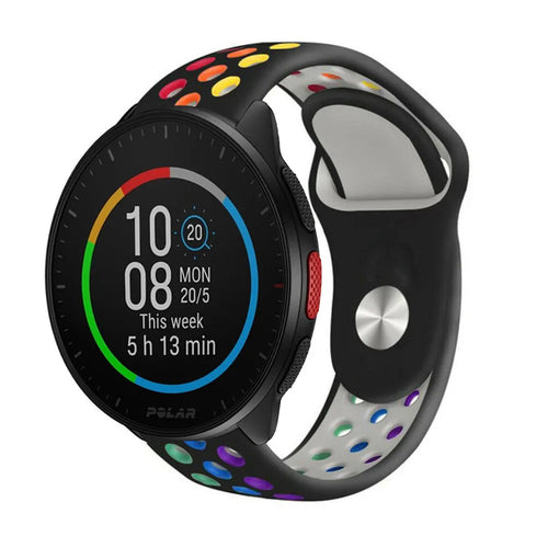 Silicone Sport Strap, on a watch, 3/4 front view