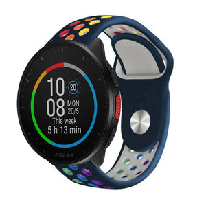 Silicone Sport Strap, on a watch, 3/4 front view